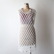 画像7: OLD HANDMADE CROCHET LACE N/S TOP (7)