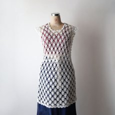 画像11: OLD HANDMADE CROCHET LACE N/S TOP (11)