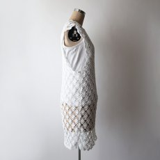 画像9: OLD HANDMADE CROCHET LACE N/S TOP (9)