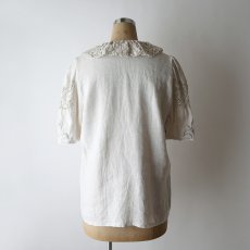 画像12: HESS FRACKMANN LINEN CROCHET LACE COLLAR S/S BLOUSE (12)