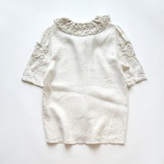 画像3: HESS FRACKMANN LINEN CROCHET LACE COLLAR S/S BLOUSE (3)