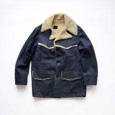 画像1: 70's ROEBUCKS DENIM BOA LINING RANCH COAT (1)