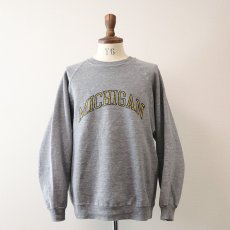 画像1: 70's UNKNOWN BRAND PRINT CREW NECK SWEAT "MICHIGAN" (1)