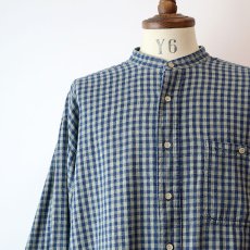 画像8: 90's Shelter Island COTTON BLOCK CHECK BAND COLLAR SHIRT (8)