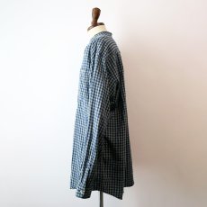 画像10: 90's Shelter Island COTTON BLOCK CHECK BAND COLLAR SHIRT (10)