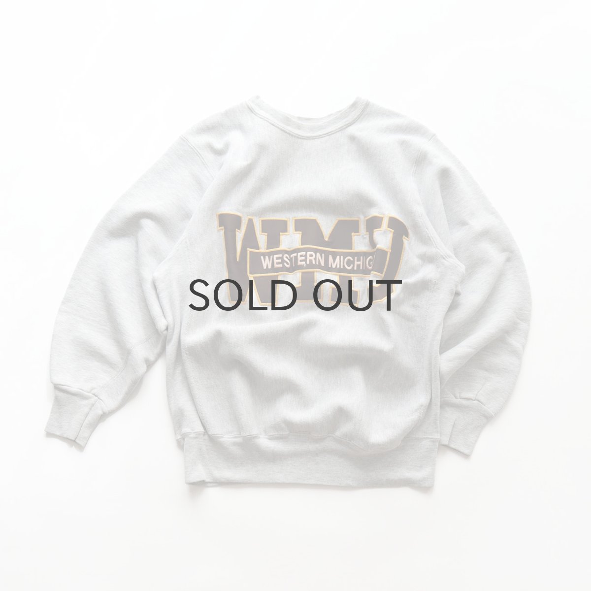 画像1: 80's mvp REVERSE WEAVE style LETTERED CREW NECK SWEAT  "WMU" "MADE IN USA" (1)