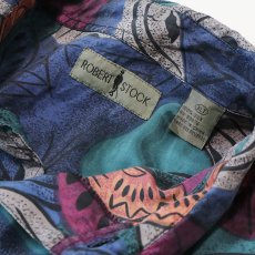 画像7: 〜90's ROBERT STOCK SILK ALL OVER PATTERN LONG TAIL SHIRT (7)