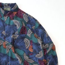 画像3: 〜90's ROBERT STOCK SILK ALL OVER PATTERN LONG TAIL SHIRT (3)