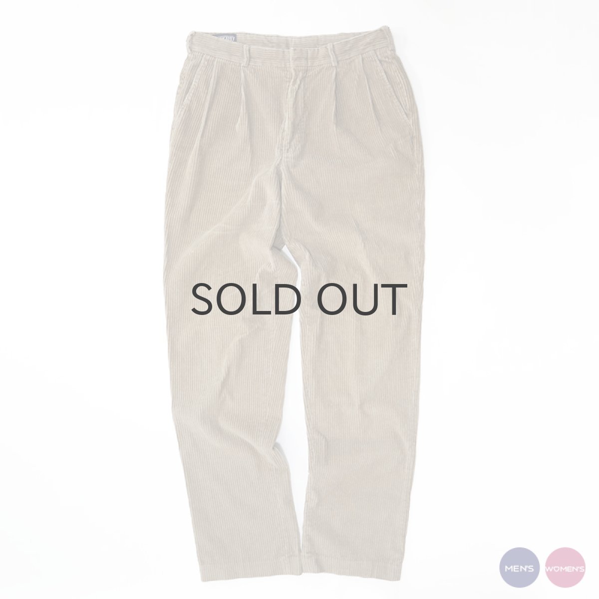 画像1: 80's LANDS' END WIDE WALE CORDUROY TUCK PANTS "MADE IN USA"【W34 x L35.5 程度】 (1)