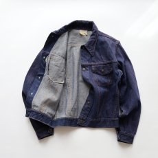 画像2: 〜70's UNKNOWN BRAND VAT-DYE DENIM TRUCKER JACKET (2)