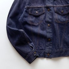 画像6: 〜70's UNKNOWN BRAND VAT-DYE DENIM TRUCKER JACKET (6)