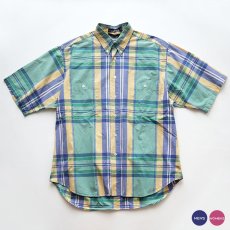 画像1: 90's nautica COTTON POPLIN CHECK S/S B/D SHIRT (1)