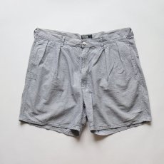 画像1: 〜90's Polo by Ralph Lauren COTTON SEERSUCKER STRIPE TUCK SHORTS "MADE IN USA" 【W37 程度】 (1)