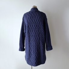 画像13: ARAN CRAFTS ALPACA WOOL HNAD KNIT SHAWL COLLAR FISHERMAN'S LONG CARDIGAN "MADE IN IRELAND" (13)