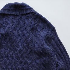 画像7: ARAN CRAFTS ALPACA WOOL HNAD KNIT SHAWL COLLAR FISHERMAN'S LONG CARDIGAN "MADE IN IRELAND" (7)