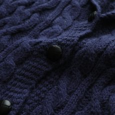 画像8: ARAN CRAFTS ALPACA WOOL HNAD KNIT SHAWL COLLAR FISHERMAN'S LONG CARDIGAN "MADE IN IRELAND" (8)