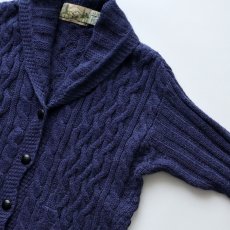 画像4: ARAN CRAFTS ALPACA WOOL HNAD KNIT SHAWL COLLAR FISHERMAN'S LONG CARDIGAN "MADE IN IRELAND" (4)