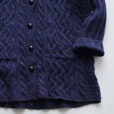 画像5: ARAN CRAFTS ALPACA WOOL HNAD KNIT SHAWL COLLAR FISHERMAN'S LONG CARDIGAN "MADE IN IRELAND" (5)