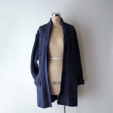 画像11: ARAN CRAFTS ALPACA WOOL HNAD KNIT SHAWL COLLAR FISHERMAN'S LONG CARDIGAN "MADE IN IRELAND" (11)