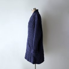 画像12: ARAN CRAFTS ALPACA WOOL HNAD KNIT SHAWL COLLAR FISHERMAN'S LONG CARDIGAN "MADE IN IRELAND" (12)