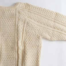 画像5: OLD ROSMUC KNITWEAR WOOL HAND KNIT FISHERMAN'S SWEATER "HANDLOOMED IN IRELAND" (5)