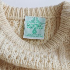 画像6: OLD ROSMUC KNITWEAR WOOL HAND KNIT FISHERMAN'S SWEATER "HANDLOOMED IN IRELAND" (6)