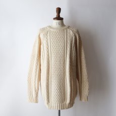 画像10: OLD ROSMUC KNITWEAR WOOL HAND KNIT FISHERMAN'S SWEATER "HANDLOOMED IN IRELAND" (10)