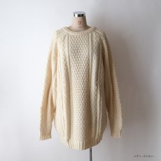 画像13: OLD ROSMUC KNITWEAR WOOL HAND KNIT FISHERMAN'S SWEATER "HANDLOOMED IN IRELAND" (13)